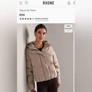 RHONE Powder Puffer Down Jacket, beige stone, xs